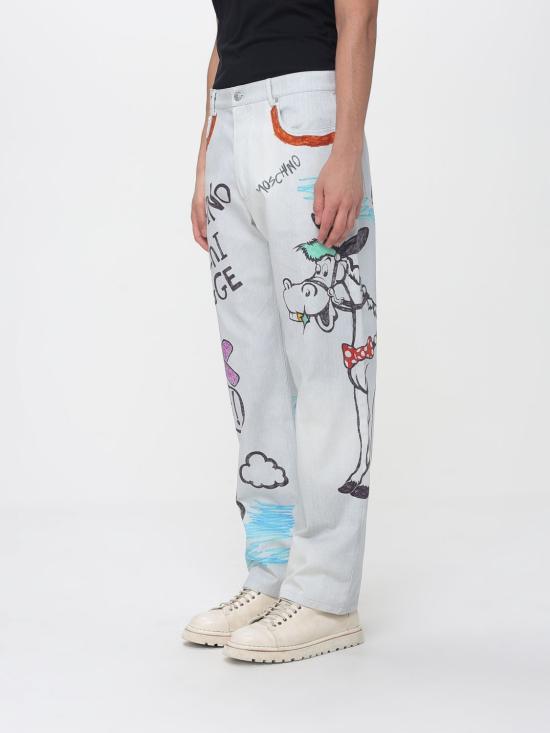 26SS 모스키노 데님 팬츠 03230269 1888 White - MOSCHINO