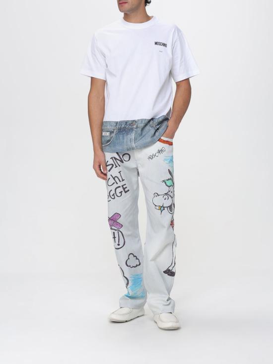 26SS 모스키노 반팔 티셔츠 07040241 1001 White - MOSCHINO