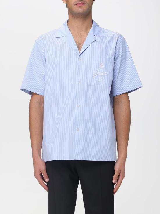 26SS 구찌 반팔 셔츠 794907ZAJWW 4061 Gnawed Blue