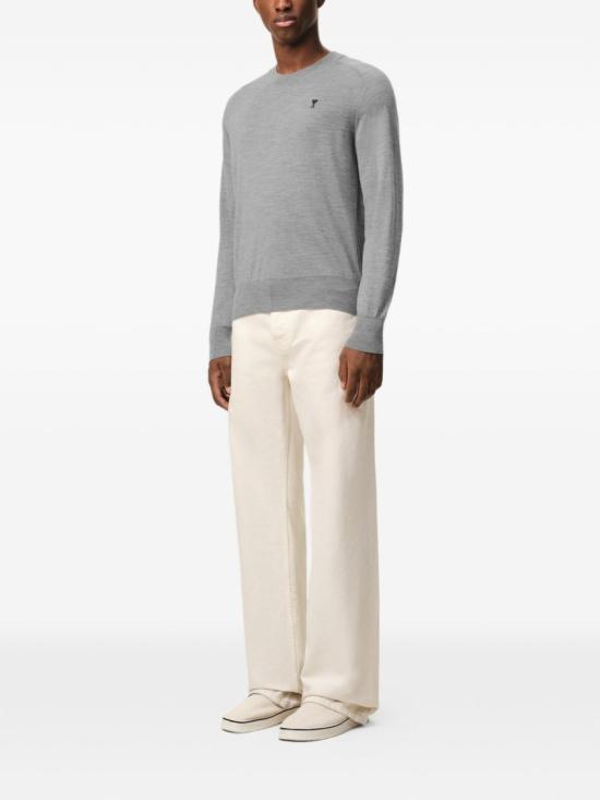 26SS 아미 긴팔 티셔츠 HKS866 KN0039 0504 Grey - AMI