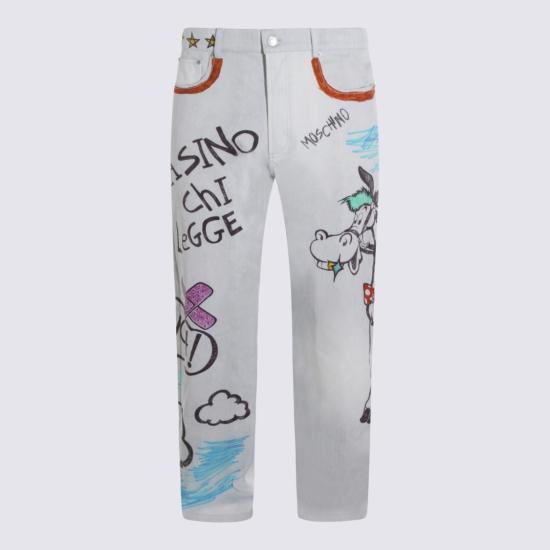 26SS 모스키노 데님 팬츠 261ZZ032302691888 White - MOSCHINO
