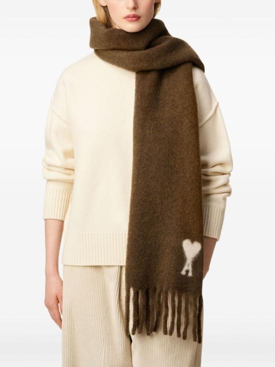 25FW 아미 알파카 아미 드 꾀흐 스카프 USF673 AW0004 216 Brown - AMI