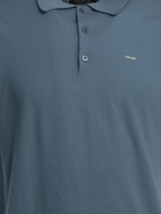 26SS 프라다 슈퍼파인 울 폴로 셔츠 UMF14818DYF0154 S OOO Blue - PRADA