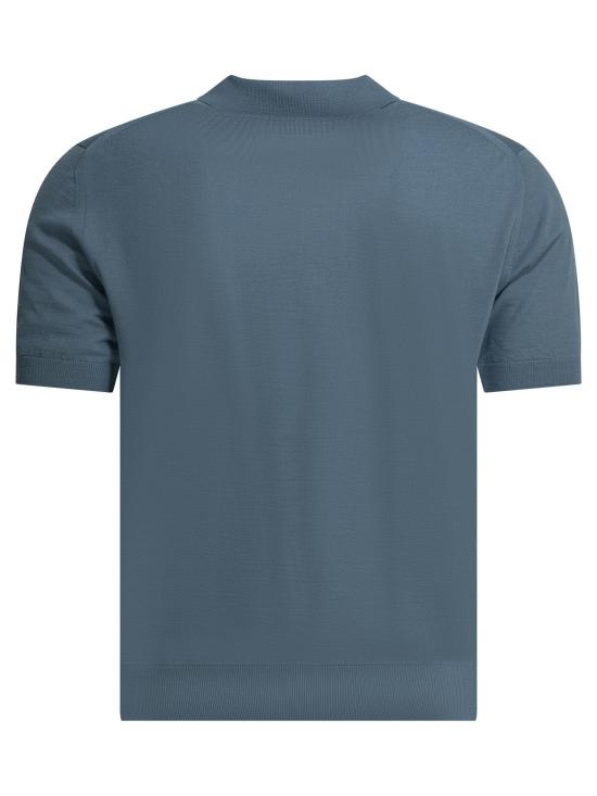 26SS 프라다 슈퍼파인 울 폴로 셔츠 UMF14818DYF0154 S OOO Blue - PRADA