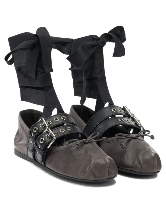 26SS 미우미우 플랫 슈즈 5F466A3ZLVF0003 F G005 Brown - MIU MIU