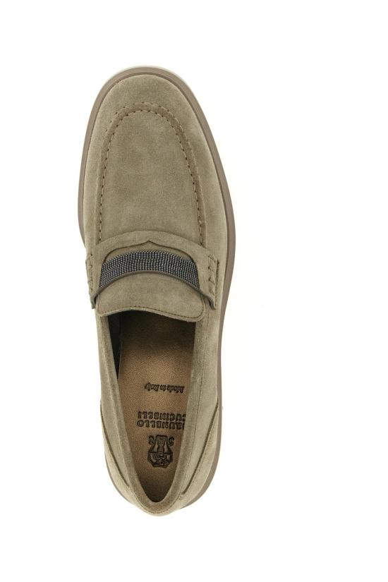 26SS 브루넬로 쿠치넬리 모닐레 디테일 스웨이드 페니 로퍼 MZSFG2370C8850 Beige - BRUNELLO CUCINELLI