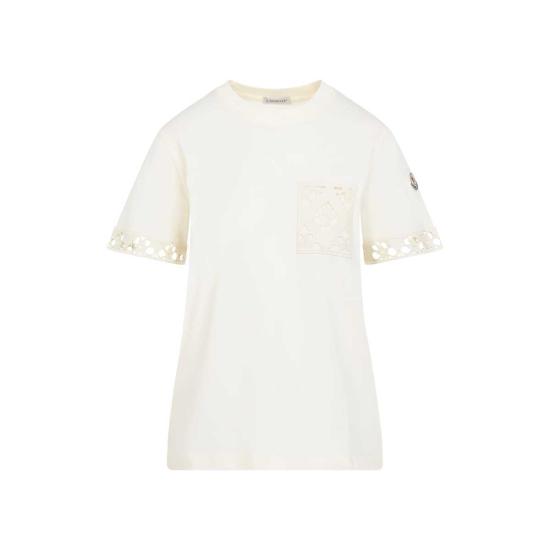  몽클레어 반팔 티셔츠 내추럴 - MONCLER