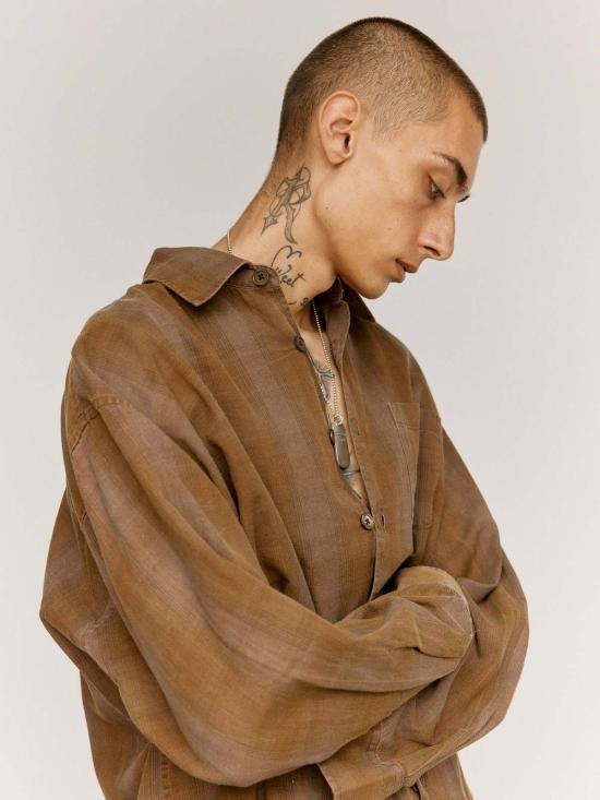  아워레가시 긴팔 셔츠 우리의 유산 다코타 플란넬 체크 빌린 셔츠 - OUR LEGACY