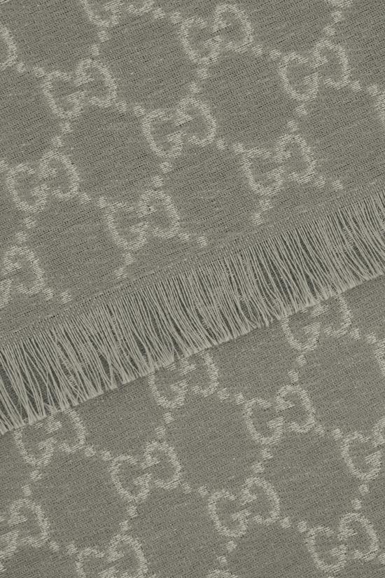 25FW 구찌 GG 프린트 울&코튼 숄 8452433GC46 1963 Grigio - GUCCI
