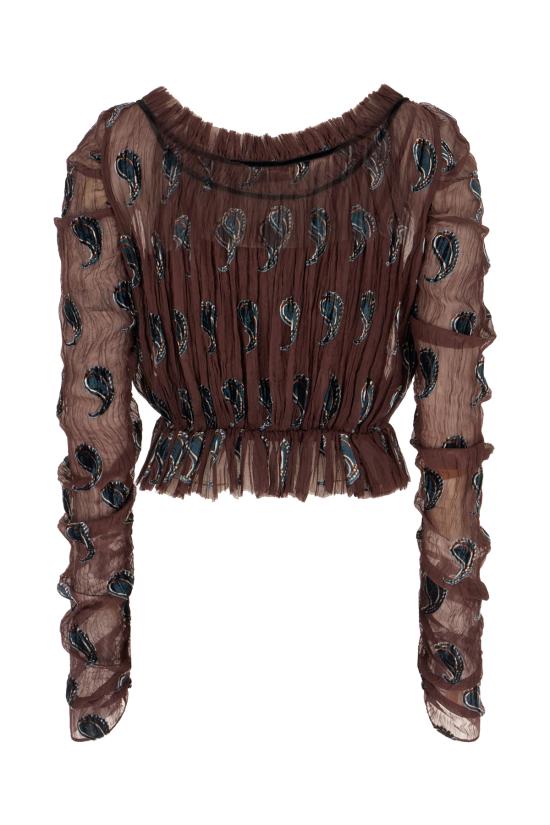 26SS 토리버치 블라우스 176414 203 BROWN PAISLEY - TORY BURCH