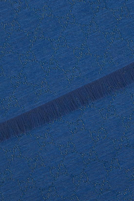 25FW 구찌 GG 프린트 울&코튼 숄 8452433GC46 4769 Celeste - GUCCI