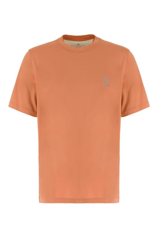 26SS 브루넬로 쿠치넬리 코튼 저지 크루넥 티셔츠 M0B138440 CUM25 Pesca