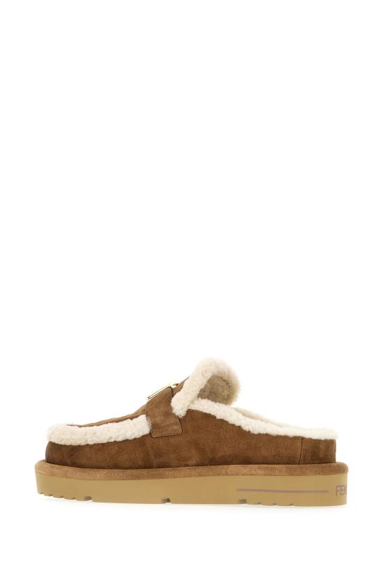 25FW 펜디 아프레 시크 FF 스웨이드 시어링 뮬 8R8777ASA1 F0C23 Marrone - FENDI