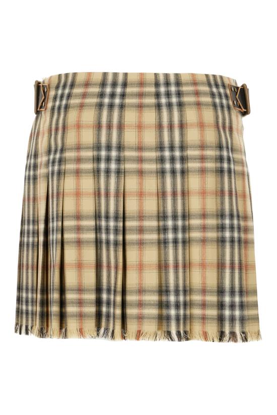 26SS 버버리 체크 울 미니 킬트 8118152 B9368 SAND IP CHECK - BURBERRY
