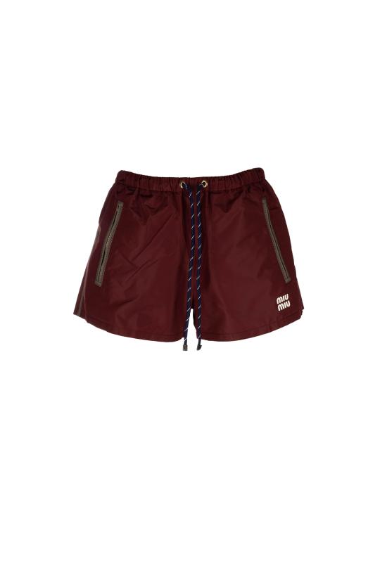 26SS 미우미우 숏팬츠 MP1809121I F0399 Amaranto