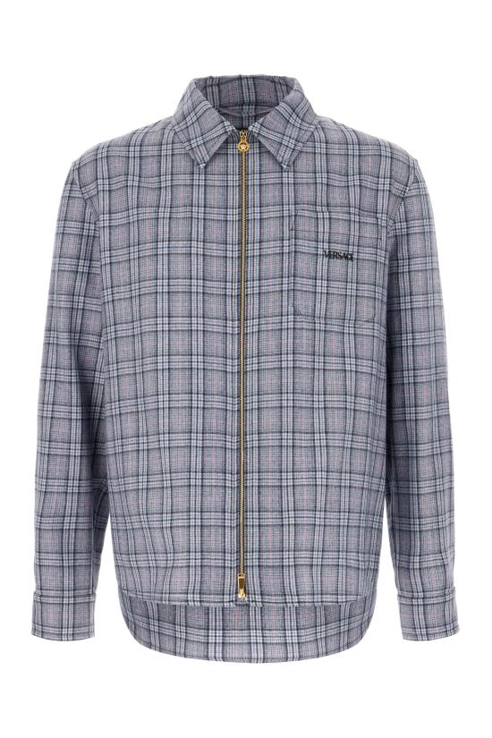 26SS 베르사체 긴팔 셔츠 10227461A16803 6UE40 MIDNIGHT BLUE PEONY RADIANT PINK