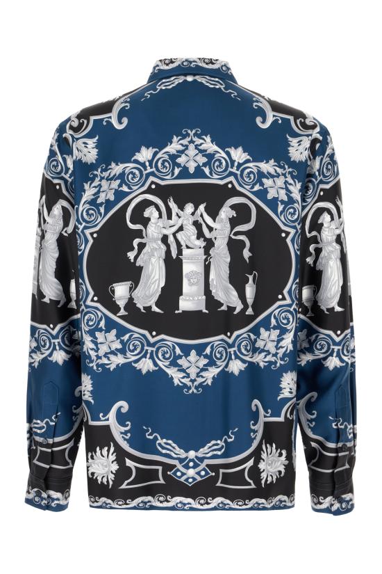 26SS 베르사체 긴팔 셔츠 10194381A16096 5BE50 BLACK PETROL BLUE - VERSACE