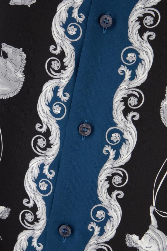 26SS 베르사체 긴팔 셔츠 10194381A16096 5BE50 BLACK PETROL BLUE - VERSACE