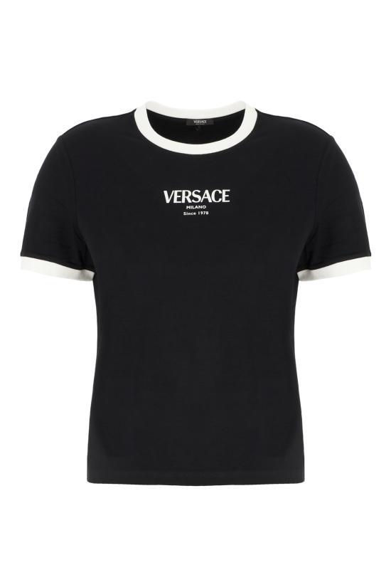 26SS 베르사체 반팔 티셔츠 10226561A16685 2B020 BLACK WHITE