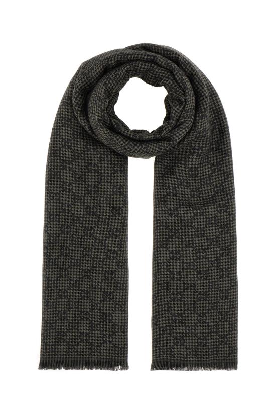 25FW 구찌 울 실크 자카드 스톨 스카프 8355404G930 1062 BLACK MEDIUM GREY