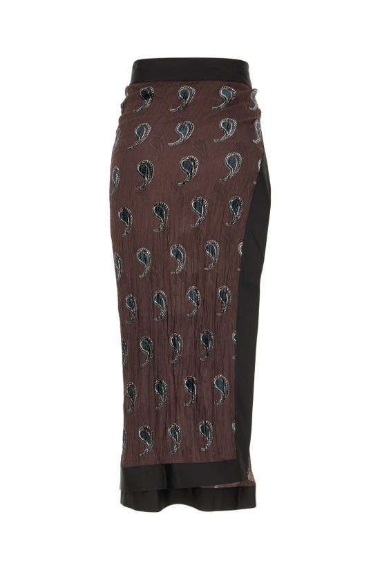 26SS 토리버치 롱 스커트 175284 210 BROWN PAISLEY - TORY BURCH