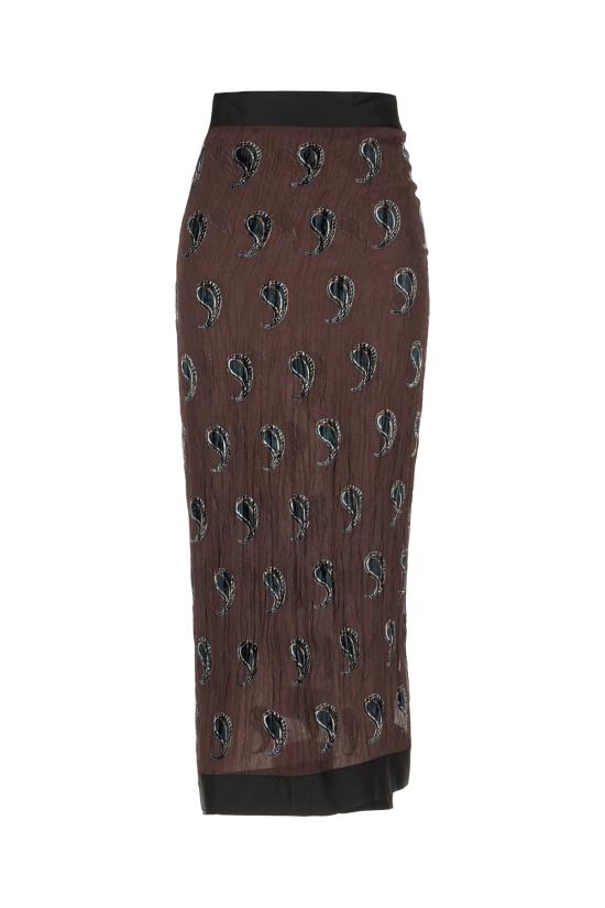 26SS 토리버치 롱 스커트 175284 210 BROWN PAISLEY