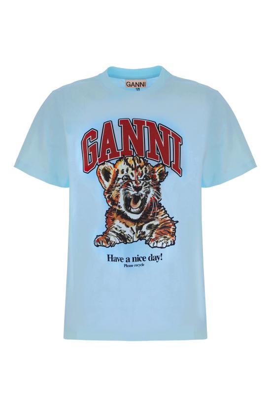 26SS 가니 베이직 저지 타이거 릴랙스드 반팔 티셔츠 T40073575 745 BLISSFUL BLUE