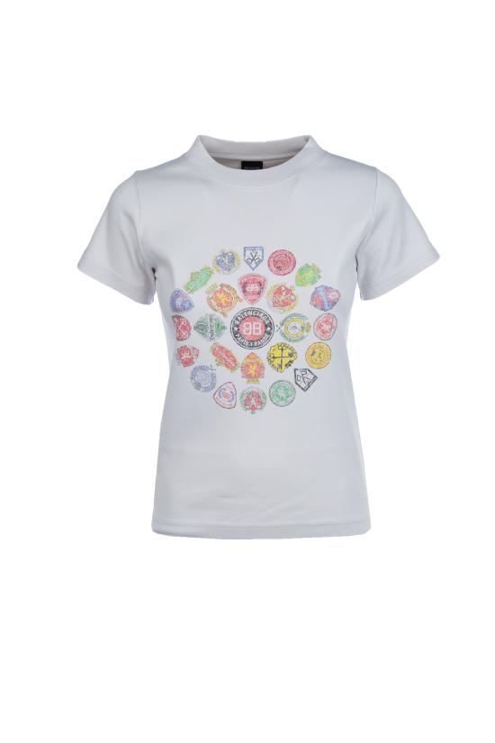 25FW 발렌시아가 반팔 티셔츠 850263TTVH6 9012 DIRTY WHITE