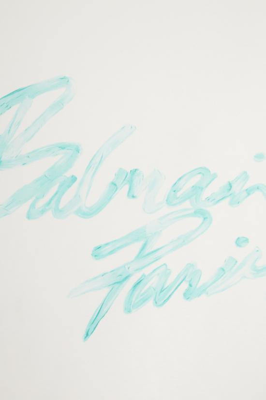 26SS 발망 반팔 티셔츠 GF1EE145BD41 GXF BLANC VERT PALE - BALMAIN