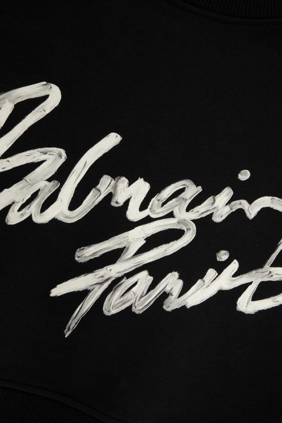 26SS 발망 후드 티셔츠 GF1JO080BD41 EAB NOIR BLANC - BALMAIN