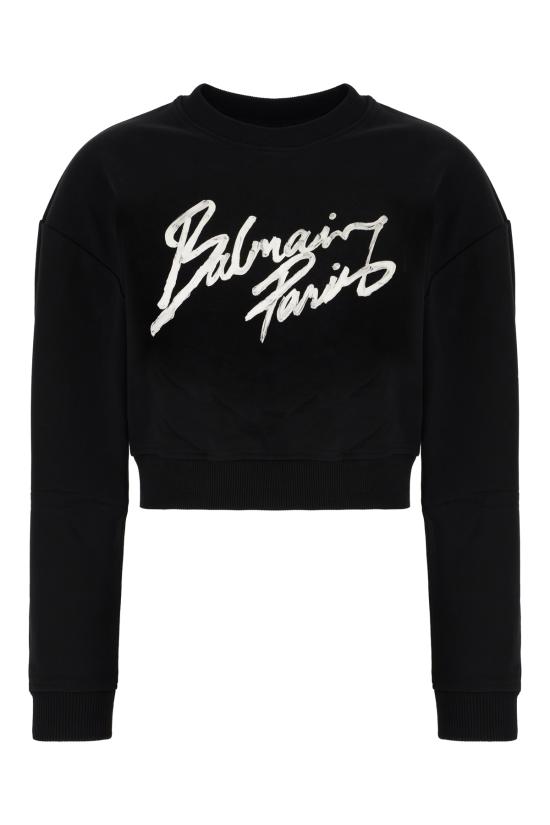 26SS 발망 후드 티셔츠 GF1JO080BD41 EAB NOIR BLANC