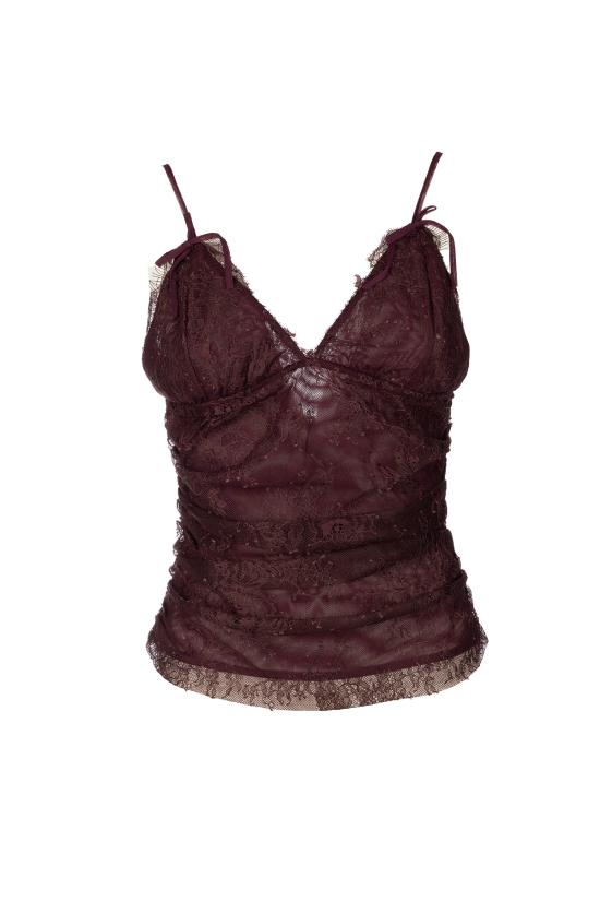 26SS 핑코 민소매 티셔츠 106726A378 R57 BORDEAUX