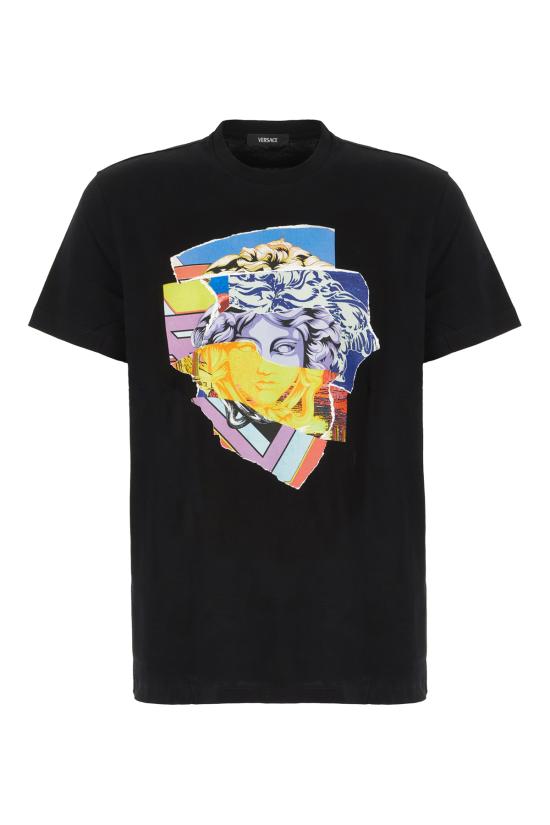 26SS 베르사체 반팔 티셔츠 10133021A16700 1B000 BLACK