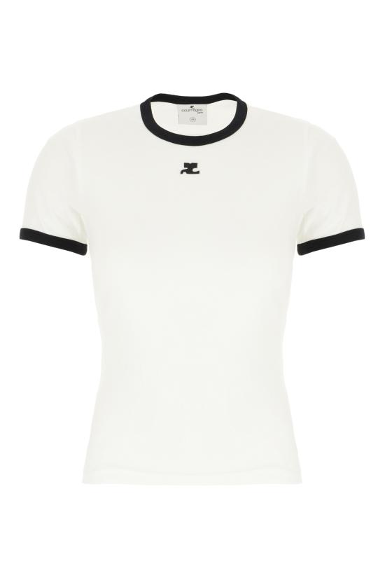 26SS 쿠레쥬 반팔 티셔츠 VESJTS017JS00700 0098 HERITAGE WHITE BLACK