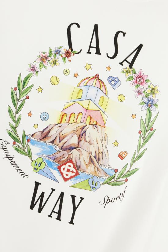 26SS 카사블랑카 후드 티셔츠 MSS26JTP29301 WHITE - CASABLANCA