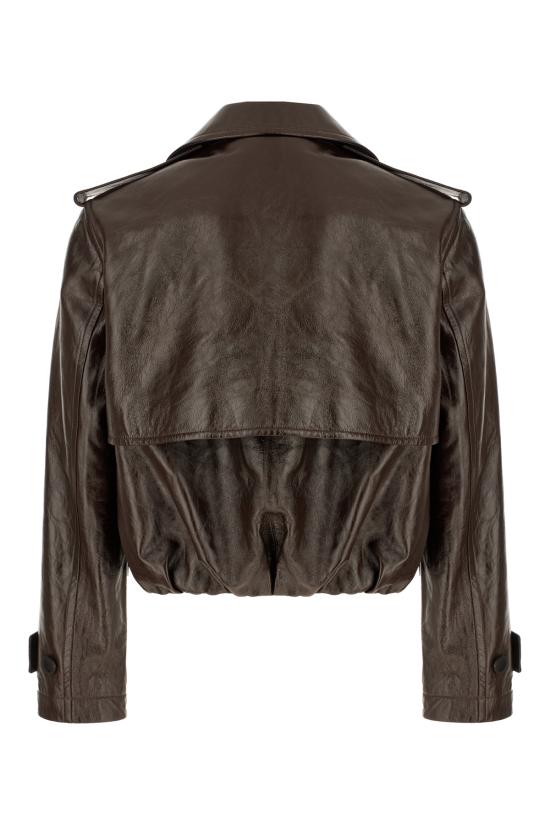 25FW 구찌 샤이니 레더 바이커 재킷 847580XNBAX 2073 DARK GIANDUIA - GUCCI