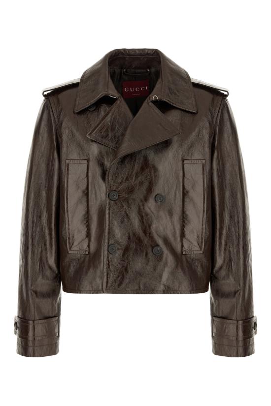 25FW 구찌 샤이니 레더 바이커 재킷 847580XNBAX 2073 DARK GIANDUIA