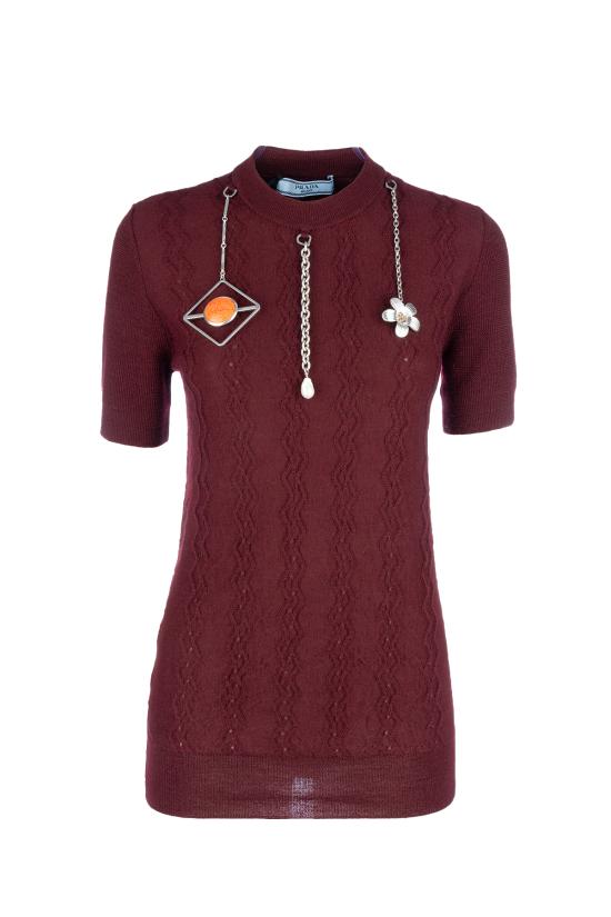 25FW 프라다 스웨터 P24V2H17KD F0399 Amaranto