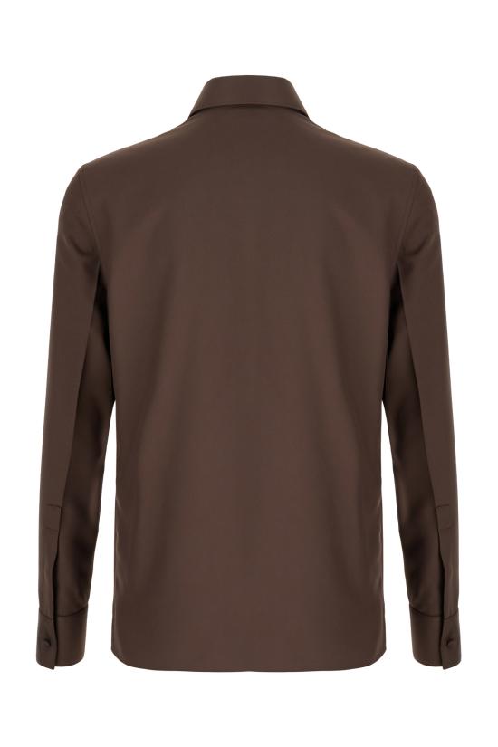 25FW 구찌 홀스빗 디테일 폴리에스터 트윌 셔츠 841624ZAT43 2518 BLACKISH BROWN - GUCCI