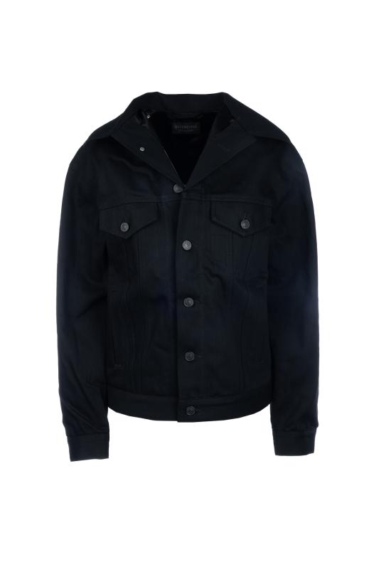 25FW 발렌시아가 버튼 데님 자켓 849898TTWA4 1000 BLACK