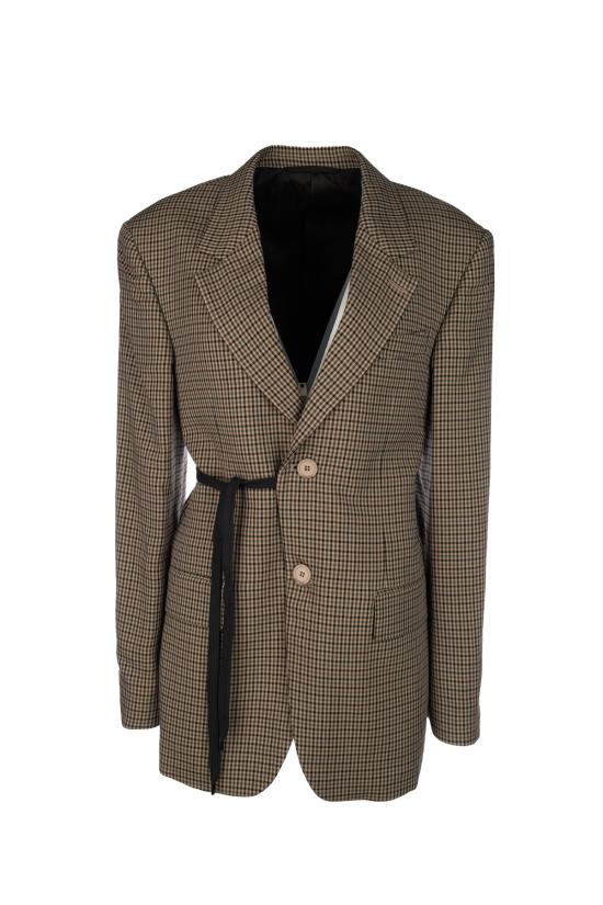 26SS 발렌시아가 랩 테일러드 재킷 857365TTO38 2866 KHAKI BROWN