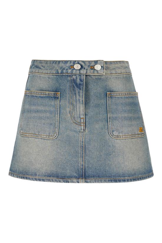 26SS 쿠레쥬 데님 스커트 126DJU342DE00580 7055 DENIM BLEU DELAVE