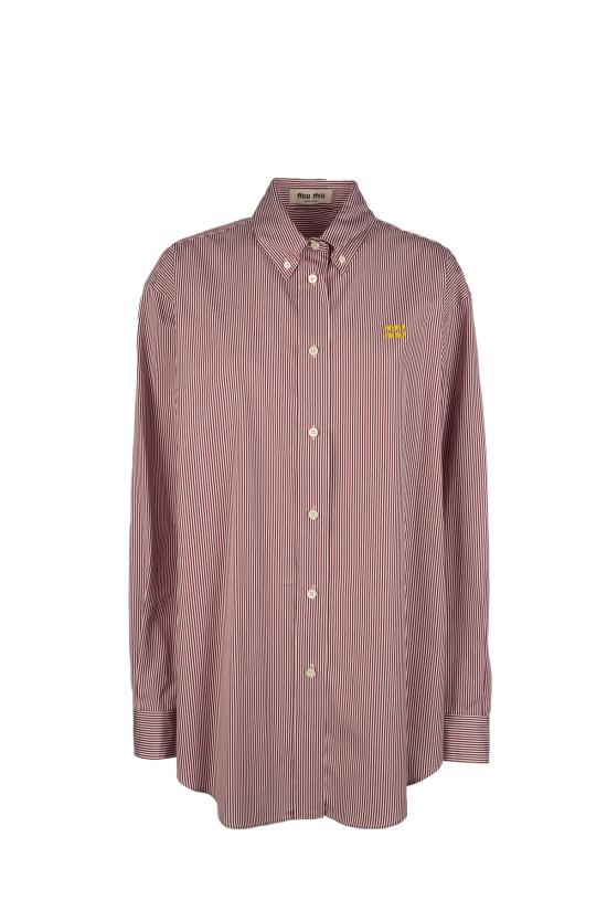 26SS 미우미우 셔츠 MK162619EA F03DU BIANCO ROSSO