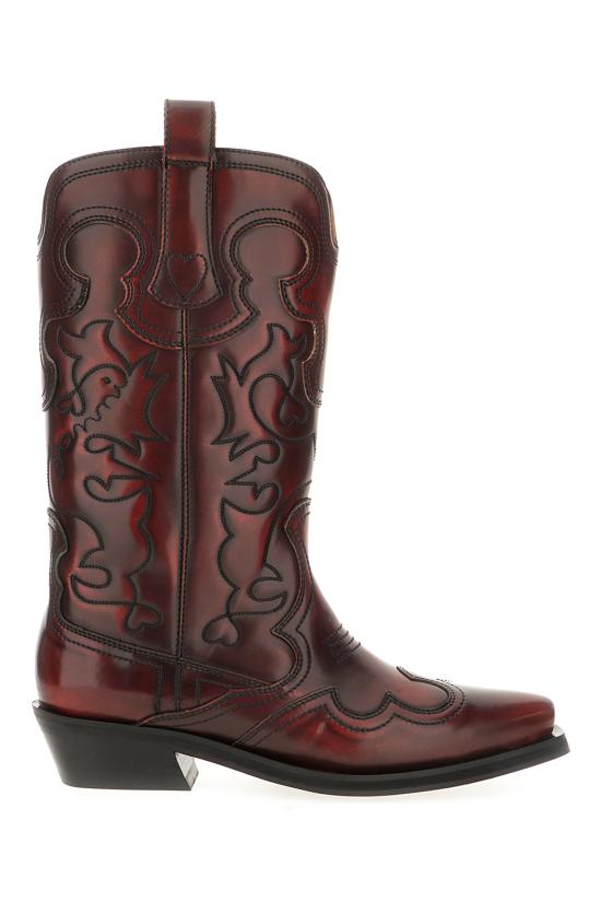 26SS 가니 부츠 S31674911 070 BLACK DARK BURGUNDY