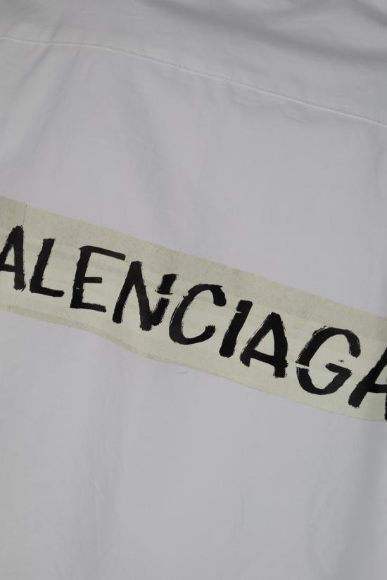 26SS 발렌시아가 마스킹 테이프 라지 핏 롱 슬리브 셔츠 857810TRM28 9000 WHITE - BALENCIAGA
