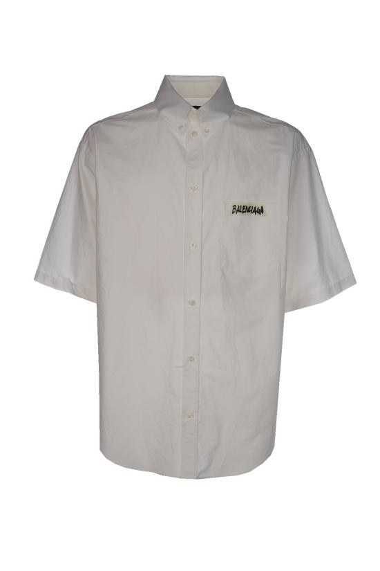 26SS 발렌시아가 마스킹 테이프 라지 핏 롱 슬리브 셔츠 857810TRM28 9000 WHITE