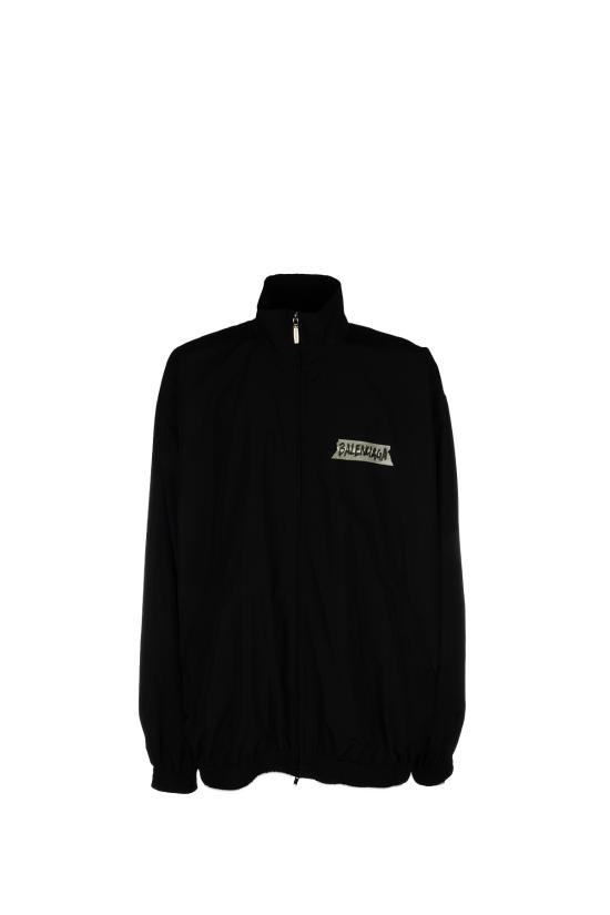 26SS 발렌시아가 마스킹 테이프 미디엄 핏 트랙수트 재킷 857713TPQ38 1000 BLACK