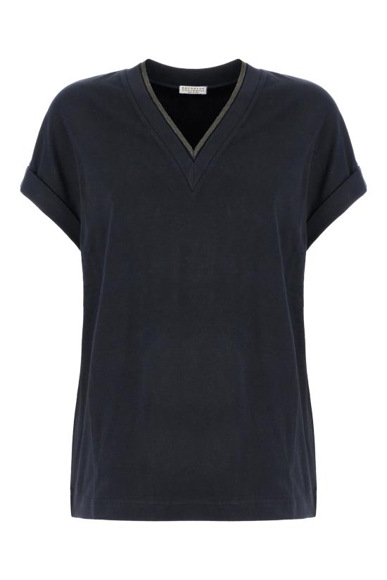 26SS 브루넬로 쿠치넬리 반팔 티셔츠 M0T18BD222 C4224 ABYSS BLUE