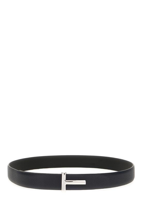 26SS 톰포드 레더 리버시블 버클 T 벨트 TB224LCL236S UNA DARK NAVY BLACK