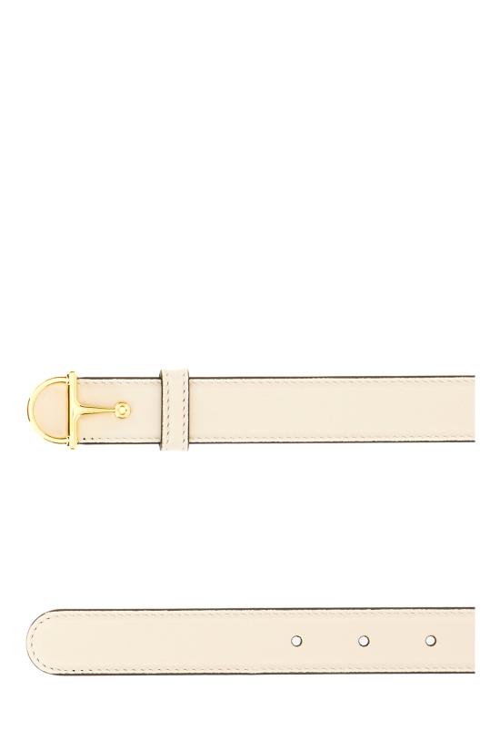 26SS 구찌 홀스빗 레더 벨트 836993AAEC2 9540 Bianco - GUCCI